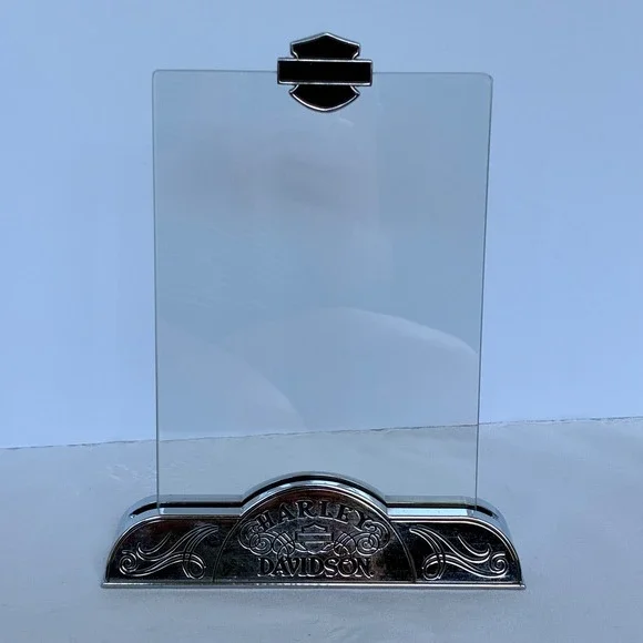 Harley-Davidson Picture Frame Chrome Bar Shield Logo Base Biker Motorcycle