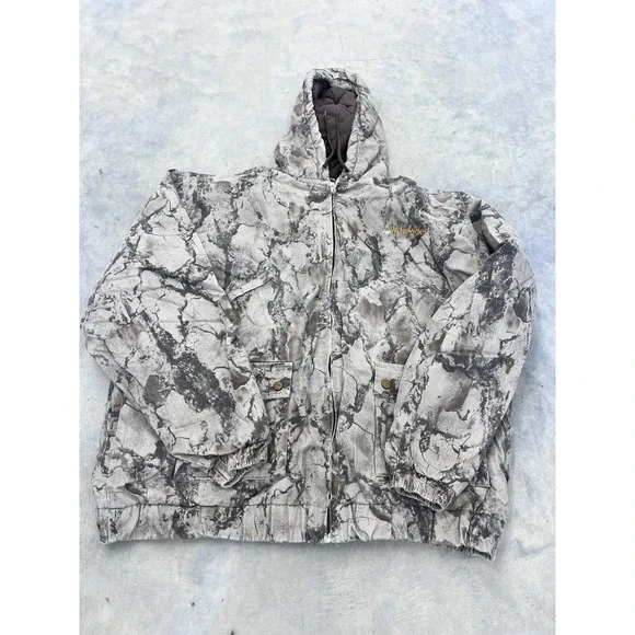 Vintage White Water Outdoors Men's XL Camouflage Hunting Jacket Full Zip Heavy