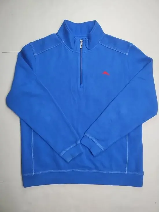 Tommy Bahama Supima 1/4 Zip Pullover Blue Islandzone Men’s Large
