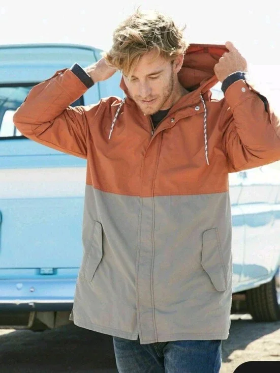 NWOT Pendleton Surf Anorak Hooded Jacket Men's Size Large AK728 Auburn/Grey