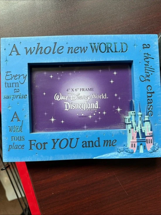 Disney Blue Picture Frame with Castle Accent