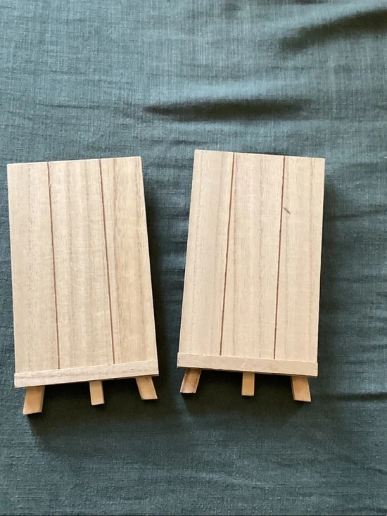 Unbranded Natural Wood Mini Easel Display Set - Pair (2pcs)
