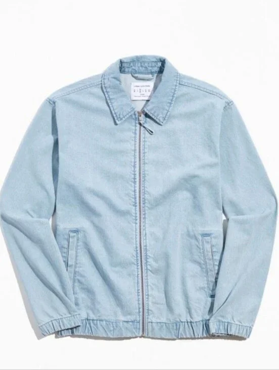 Urban Outfitters Denim Harrington Jacket Light Wash Size Medium