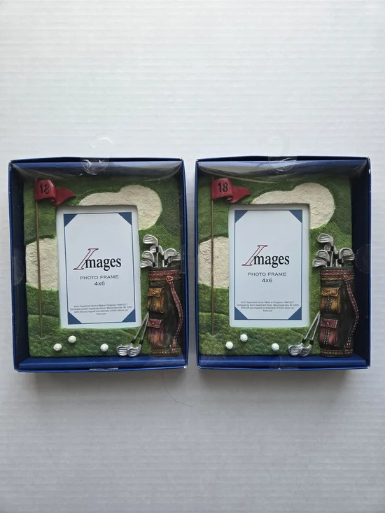 Set Of TWO! Golf 4x6 Photo Frames - New In Box