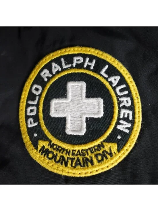 Polo Ralph Lauren Jacket Large Black Full Zip Mountain Division Hooded Vintage