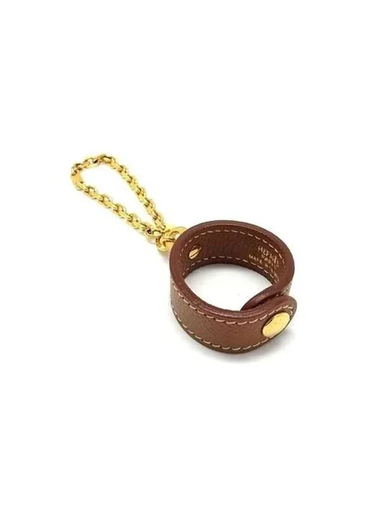 Hermes Glove Holder Nomad Brown Leather Gold Gloves
