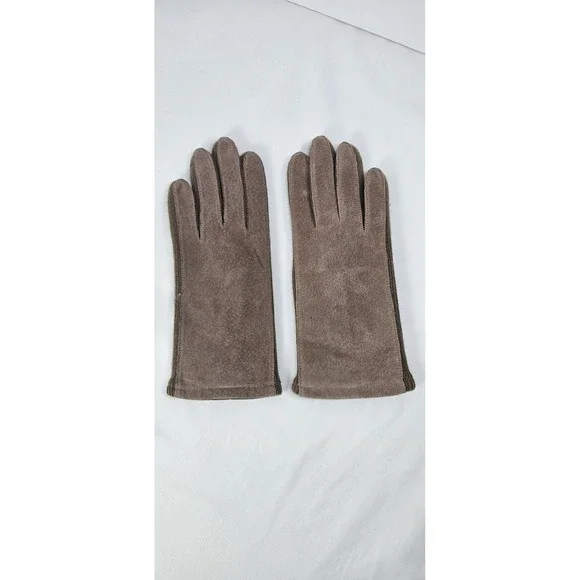 Vintage Fownes Leather Suede Gloves‎ Brown Thinsulate Lining Woman's Size S/M