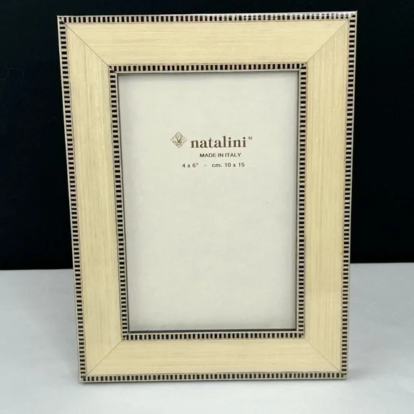 Natalini - ‘Ivory Double Border’ wood picture frame. 4” x 6”. NWT.