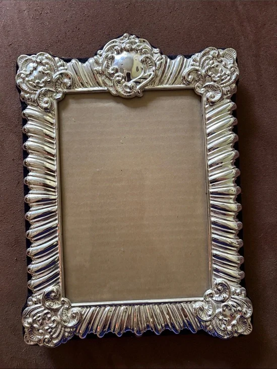Ornate Silver Decorative Photo Frame - Elegant Home Accent