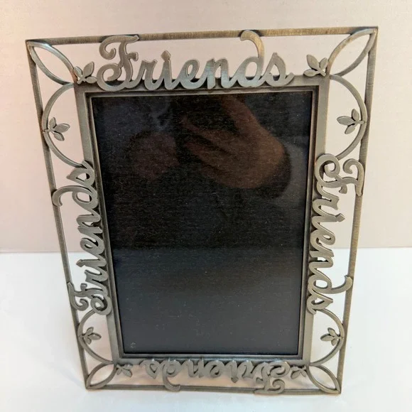 Friends Photo Picture 5 x 7 Frame Pewter Metal Tabletop Desk‎ Decor