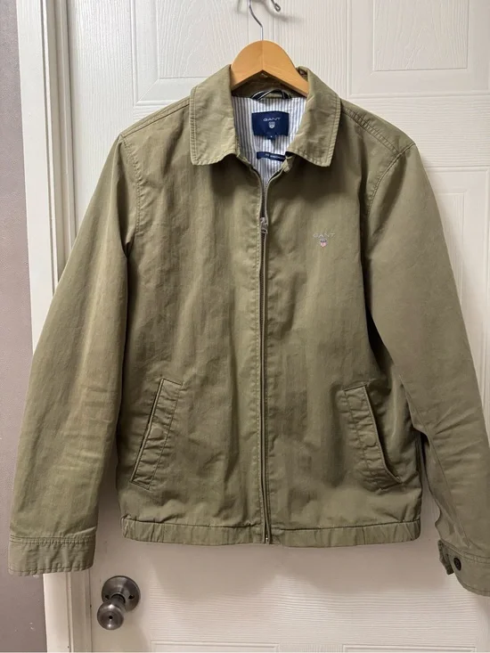 Gant Men's Olive Green Lightweight Zip Jacket