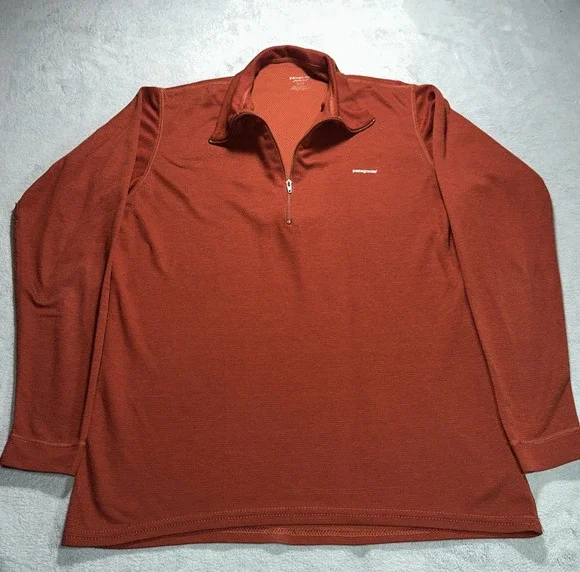 Y2k Patagonia Capilene Thermal Mid Weight Sweater Mens Small Baselayer Orange