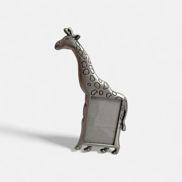 Pewter‎ Giraffe Elsa L longneck standing small photo frame vintage kids room