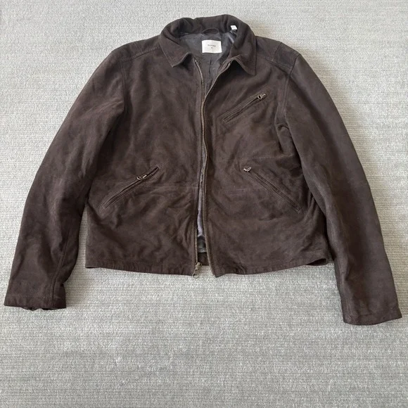 Billy Reid Blake Jacket Mens M Chocolate Brown Goat Suede Pockets Minimalist