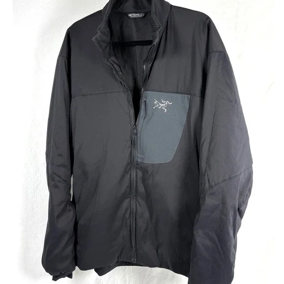 Arcteryx Proton LT Jacket Mens XL Black Grey Insulated Full Zip Lightweight Coat