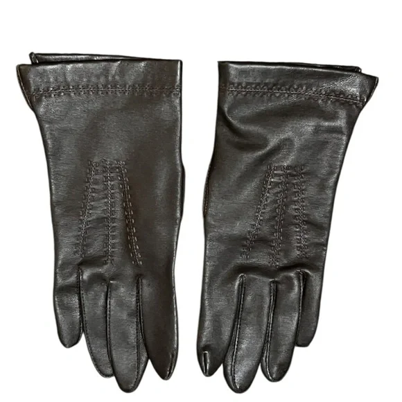 Vintage Brown Leather Gloves Women
