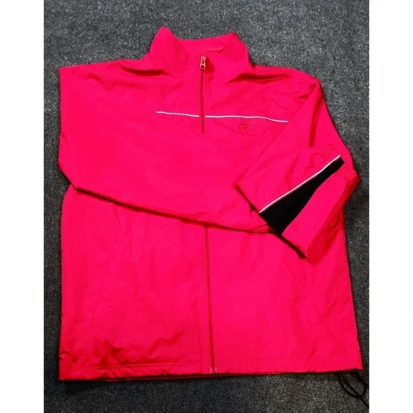 Vintage Y2K Reebok Athletic Tracksuit Set Red Full Zip Jacket & Black Pants Med