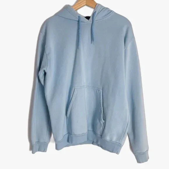 Topshop Men's Light Blue Hoodie Sweatshirt Size 8