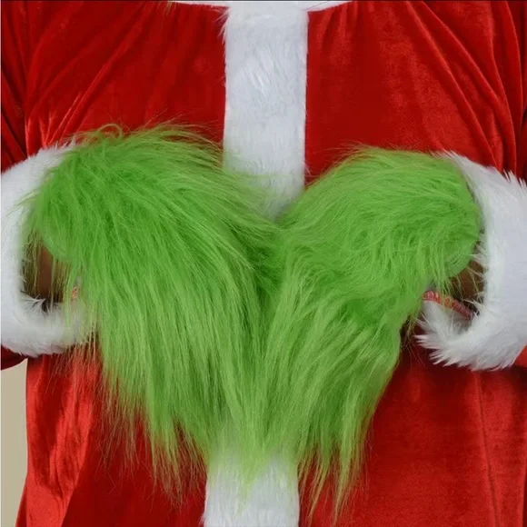 New Grinch Green Furry Adult Gloves Christmas Costume Essentials       ‎ CC