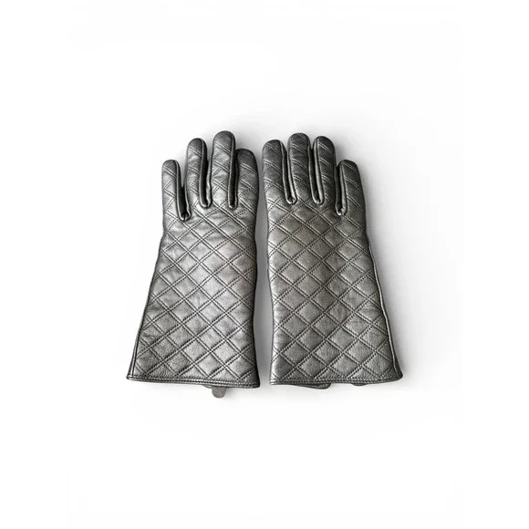 Royal Class Leather Gloves L Black Quilted Insulated‎ Winter Womens