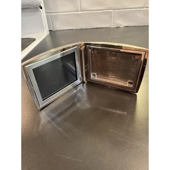 Double Folding Clamshell‎ Picture Frame Stainless Steel 3 3/4