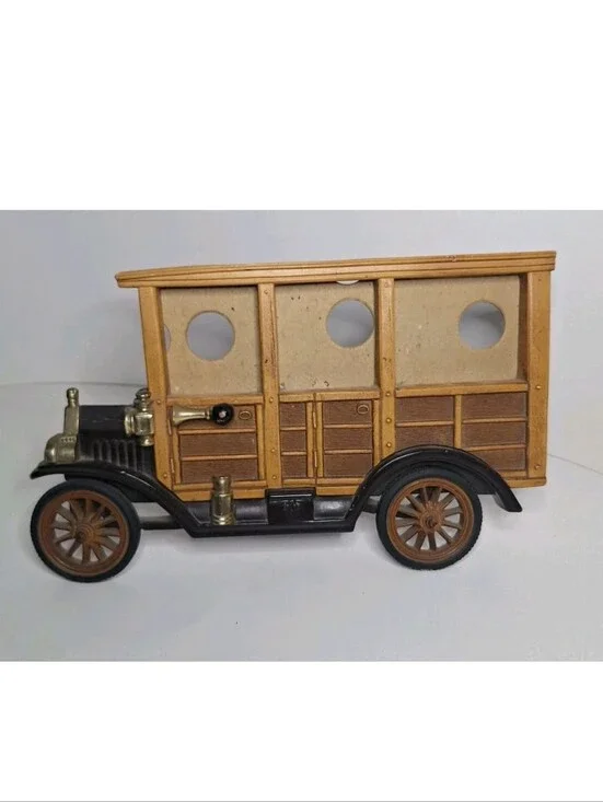 Vintage Wood Model T Style Car Picture Photo Frame Standing Or Hang Preowned