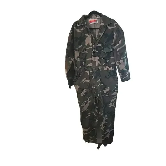 Vintage Winchester US Army Green Woodland Camo Military Coveralls Men's Sz Large