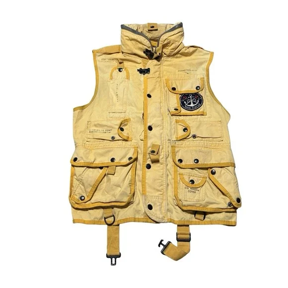 Vintage Polo Ralph Lauren Naval Station Utility Vest Hooded LG 22 x 27 (FLAWED)