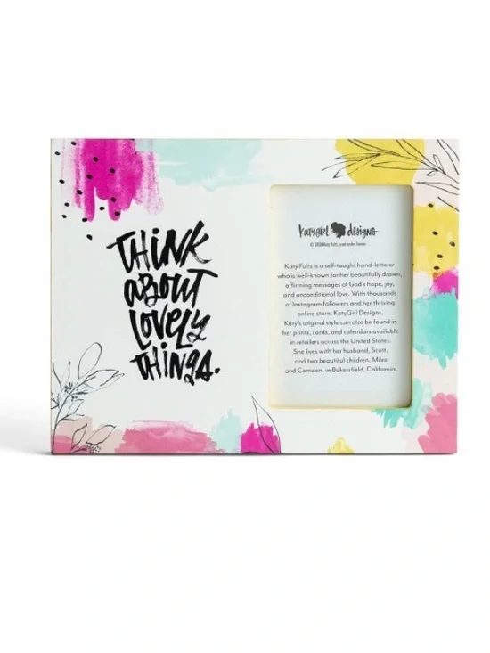 📦 Think About Lovely Things Floral Photo Frame