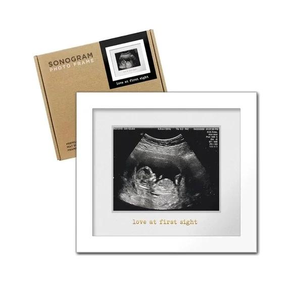 KeaBabies Sonogram Frame Kids 7x7 White New Solid Wood Ultrasound Keepsake