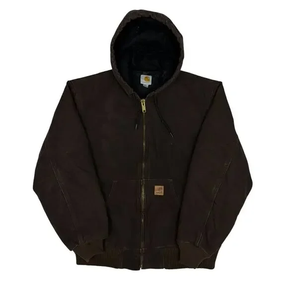 Carhartt J130 DKB brown hooded work wear jacket