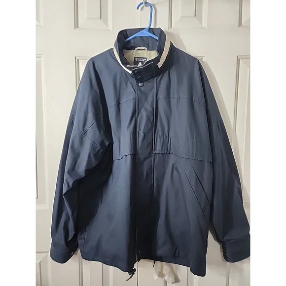 Roundtree & Yorke Jacket Mens XLT  Navy Soft Shell Full Zip Outdoor windbreaker