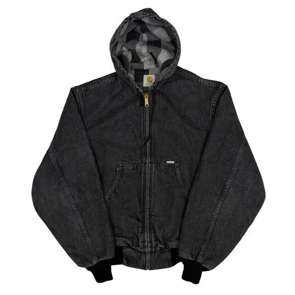 Carhartt black hooded work wear jacket