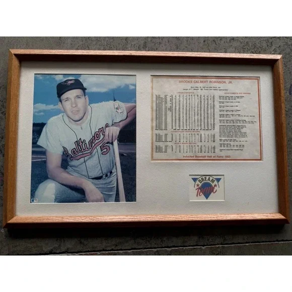 Dream Team Brooks Robinson Baltimore Orioles Framed Photo Stats Plaque Wood 1980