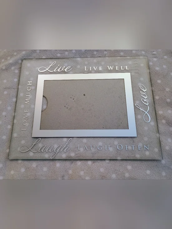 PRICE FIRM Live Laugh Love Chome Glass 5x7 Picture Frame