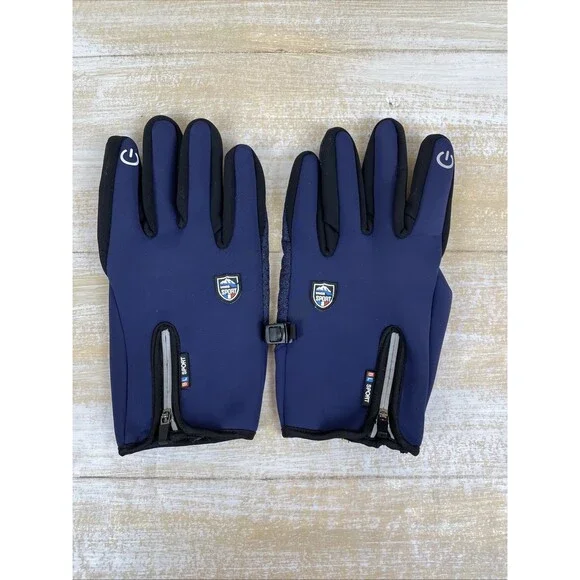 Outdoor Insulated Windproof Waterproof BL Sports Blue Gloves Touchscreen