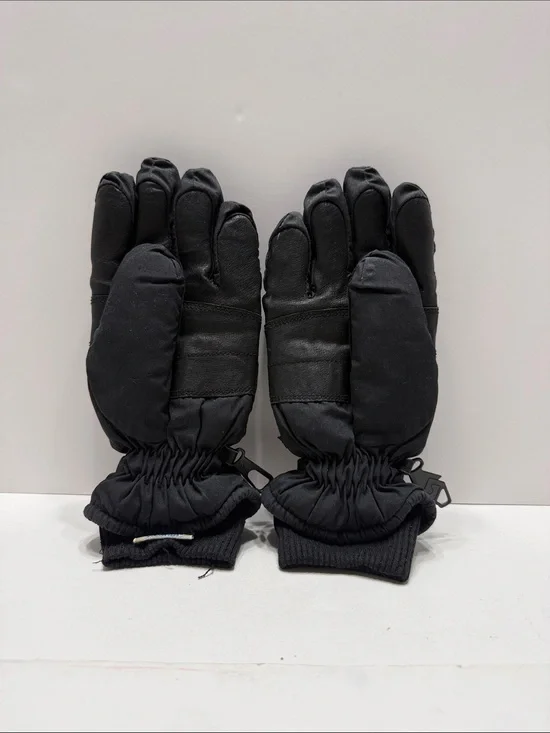 Black Insulated Winter Gloves for Women with Grip Panels