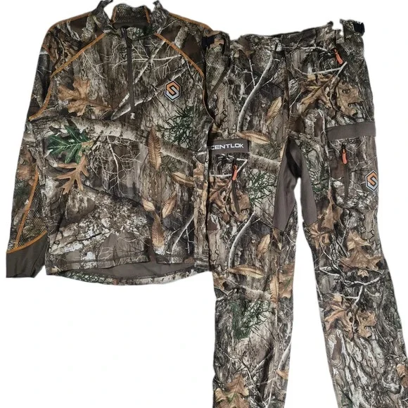 ScentLok Realtree Edge Hunting Camo Performance Jacket & Pants Set Men's Medium