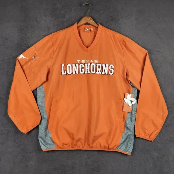 Texas Longhorns Windbreaker Mens XL Orange Pullover Jacket GIII