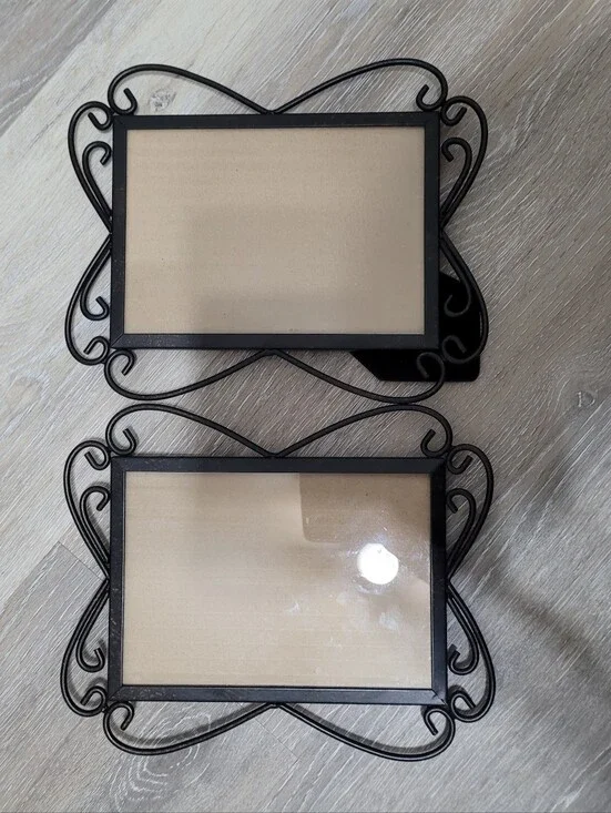 Set Of 2 Wrought Iron 4×6 Picture Frames  Ornate Design Gallery Wall