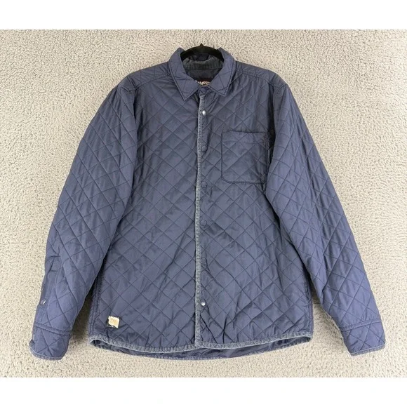 Altamont Quilted Shirt Jacket Mens Medium Navy Diamond Stitch Snap Front Shacket