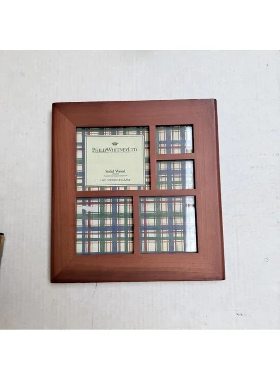 Philip Whitney Ltd Wood Picture Frame 9.5 x 10 Solid Wood 5 Opening Collage