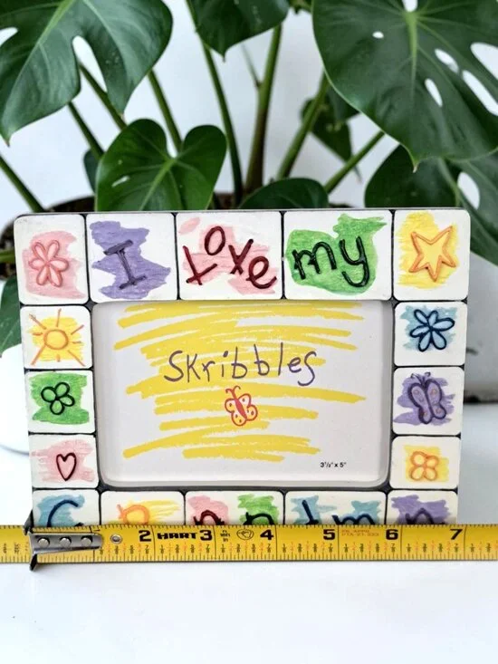 I Love My Grandma Picture Frame Scribbles Russ Handpainted Gift Holds 3