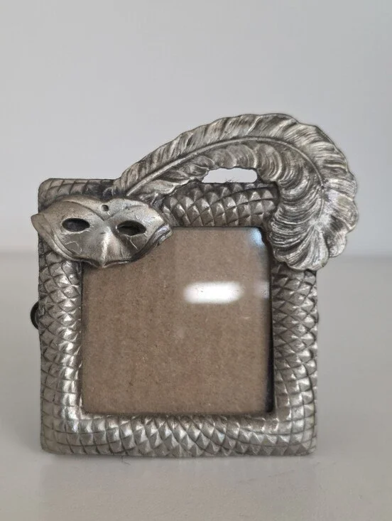 Anthropologie Pewter Masquerade Mask Mini Frame