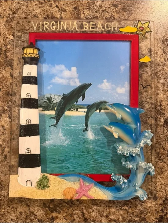 Virginia Beach Nautical Picture Frame - Red & Multicolor
