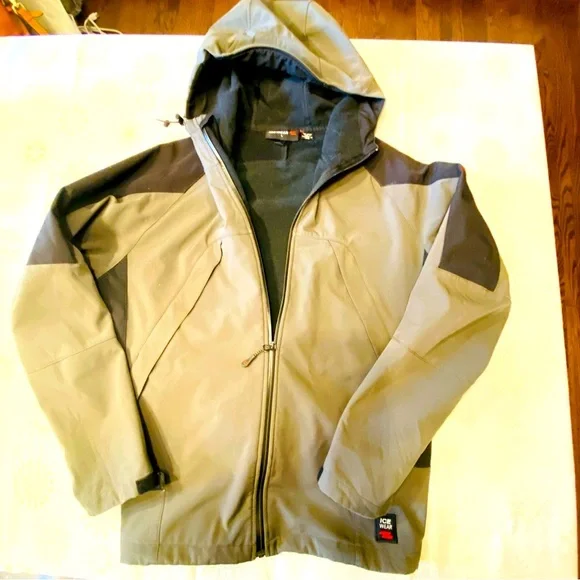 Ice Wear Iceland Softshell Water Repellant Hooded Jacket Gray Men Large