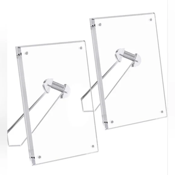 4x6 Picture Frame,‎ Acrylic Clear Photo Frame Magnets Tabletop Display Set Of 2