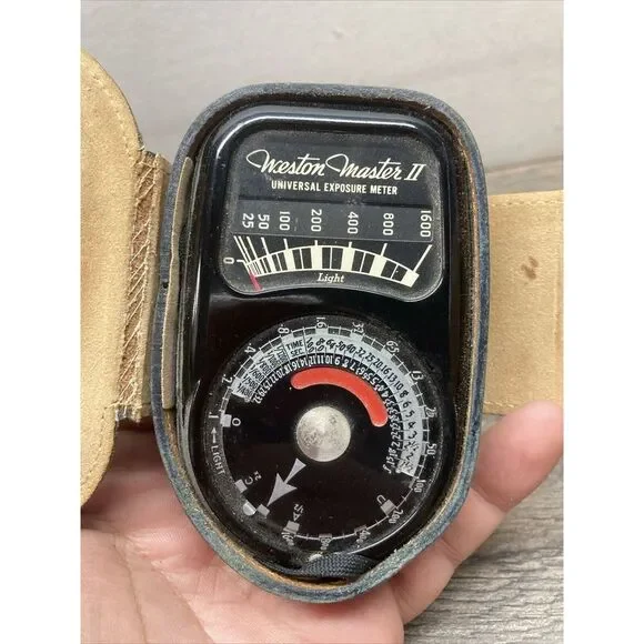 Vintage Weston Master II 2 Universal Exposure‎ Light Meter 735 w/ Leather Case