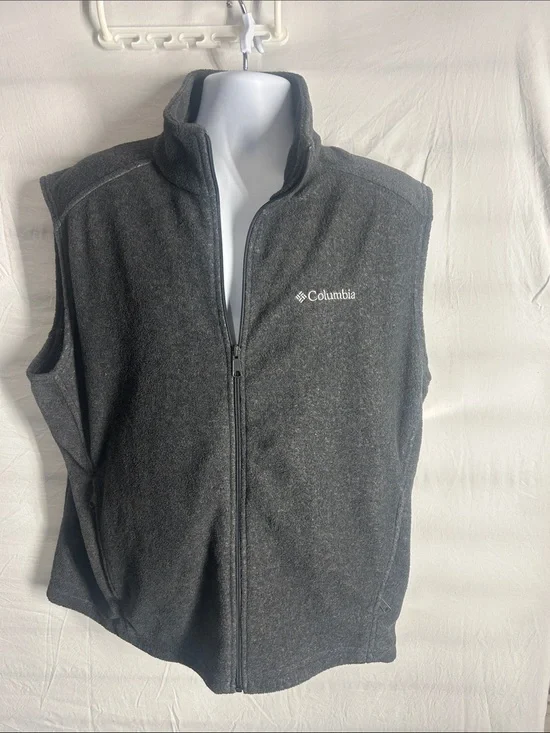 Columbia Dark Gray Full-Zip Fleece Vest