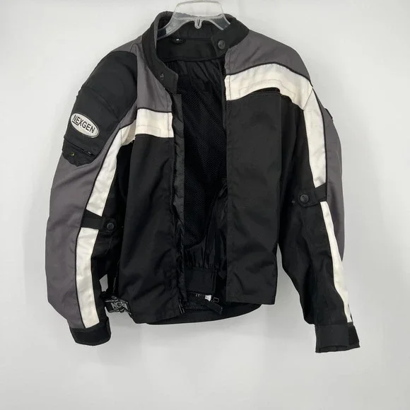 Nexgen Waterproof Reflective Black Armored Med Motorcycle Jacket 25x29